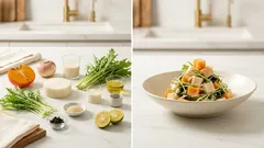 Persimmon and Turnip Salad With Creamy Soy Milk Sesame Dressing (Quick + Crisp)